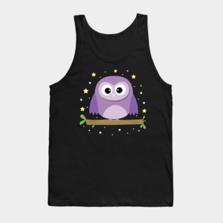 Cute owl at night Tank Top